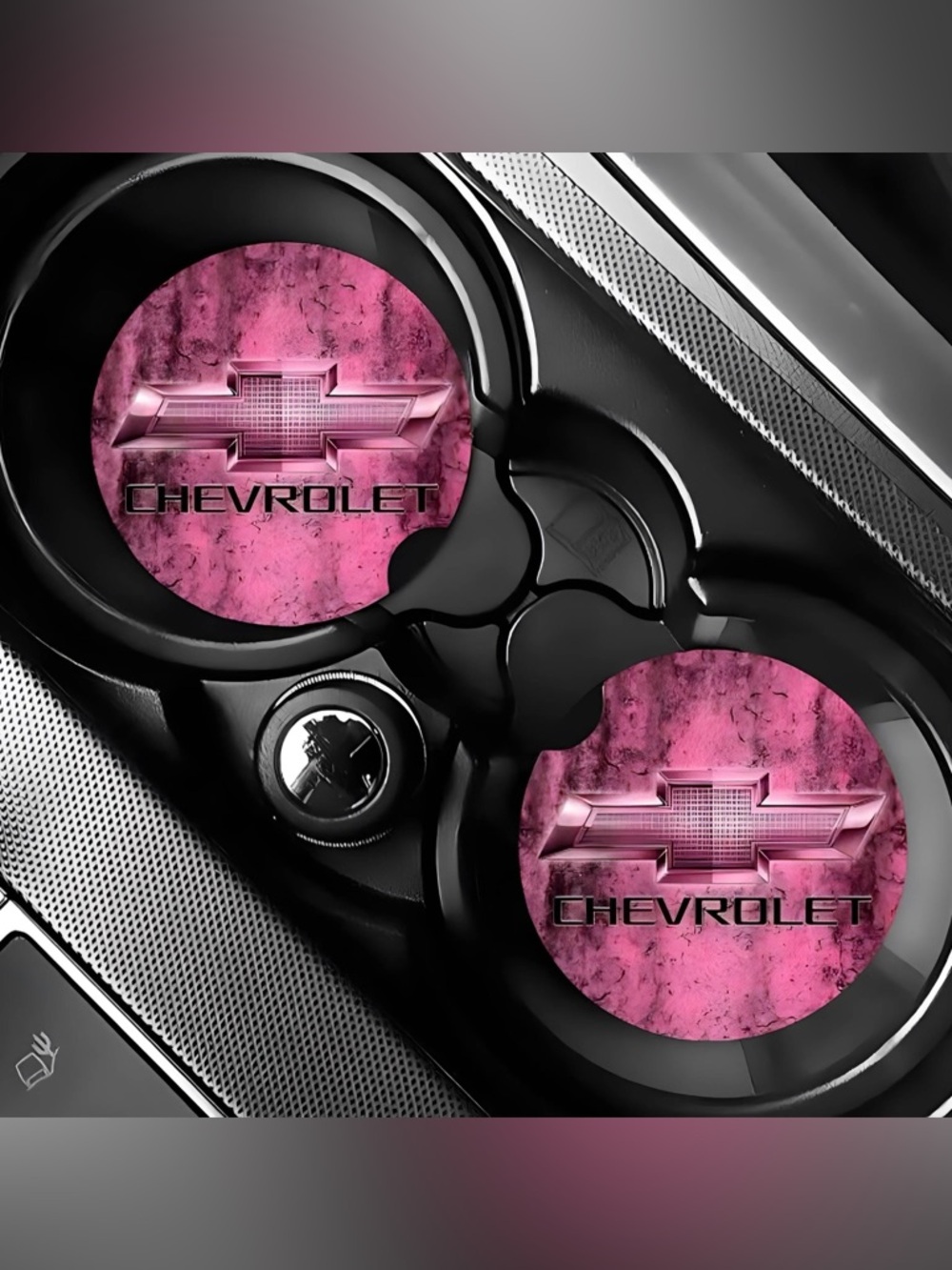 Pink Chevrolet Car Coasters Absorbent Set of (2)